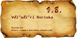 Vásári Boriska névjegykártya